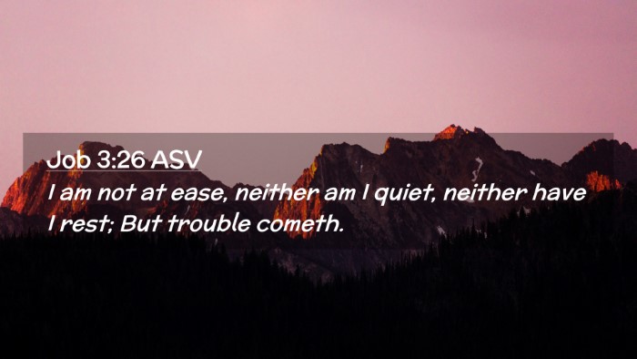 Picture 02 - Job 3:26 ASV Desktop Wallpaper - I am not at ease, neither am I quiet, neither - Desktop Bible Verse Wallpaper