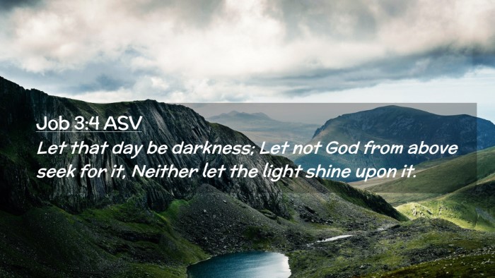 Picture 02 - Job 3:4 ASV Desktop Wallpaper - Let that day be darkness; Let not God from above - Desktop Bible Verse Wallpaper