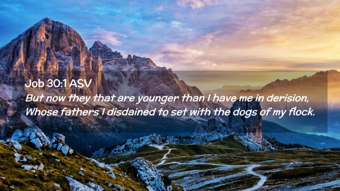 Picture 02 - Job 30:1 ASV Desktop Wallpaper - But now they that are younger than I have me in - Desktop Bible Verse Wallpaper