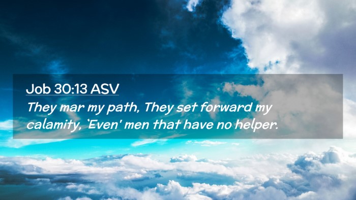 Picture 02 - Job 30:13 ASV Desktop Wallpaper - They mar my path, They set forward my calamity, - Desktop Bible Verse Wallpaper