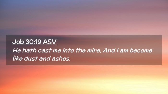 Picture 02 - Job 30:19 ASV Desktop Wallpaper - He hath cast me into the mire, And I am become - Desktop Bible Verse Wallpaper