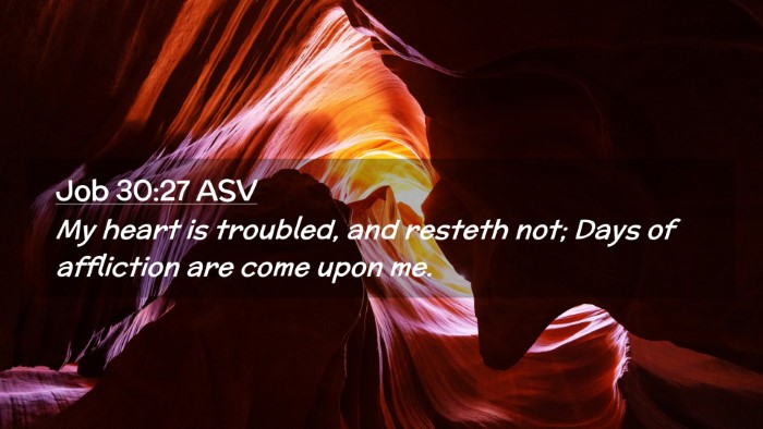 Picture 02 - Job 30:27 ASV Desktop Wallpaper - My heart is troubled, and resteth not; Days of - Desktop Bible Verse Wallpaper