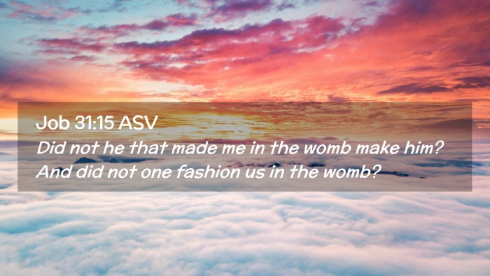 Picture 02 - Job 31:15 ASV Desktop Wallpaper - Did not he that made me in the womb make him? And - Desktop Bible Verse Wallpaper