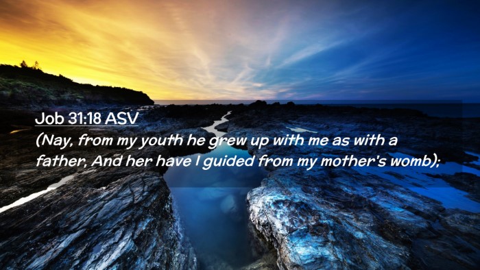 Picture 02 - Job 31:18 ASV Desktop Wallpaper - (Nay, from my youth he grew up with me as with a - Desktop Bible Verse Wallpaper