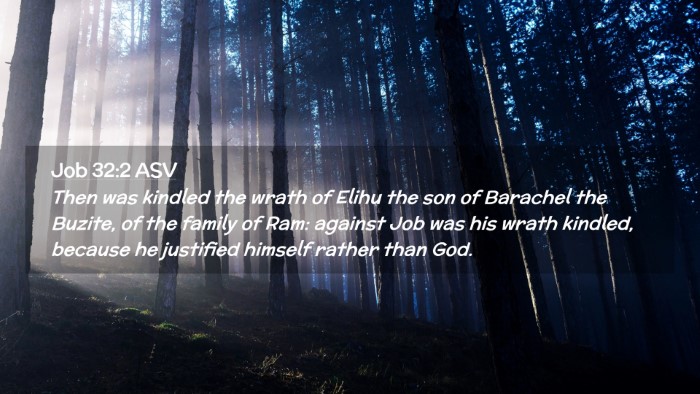 Picture 02 - Job 32:2 ASV Desktop Wallpaper - Then was kindled the wrath of Elihu the son of - Desktop Bible Verse Wallpaper