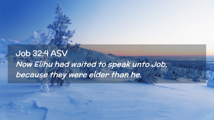 Picture 02 - Job 32:4 ASV Desktop Wallpaper - Now Elihu had waited to speak unto Job, because - Desktop Bible Verse Wallpaper