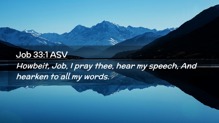 Picture 02 - Job 33:1 ASV Desktop Wallpaper - Howbeit, Job, I pray thee, hear my speech, And - Desktop Bible Verse Wallpaper