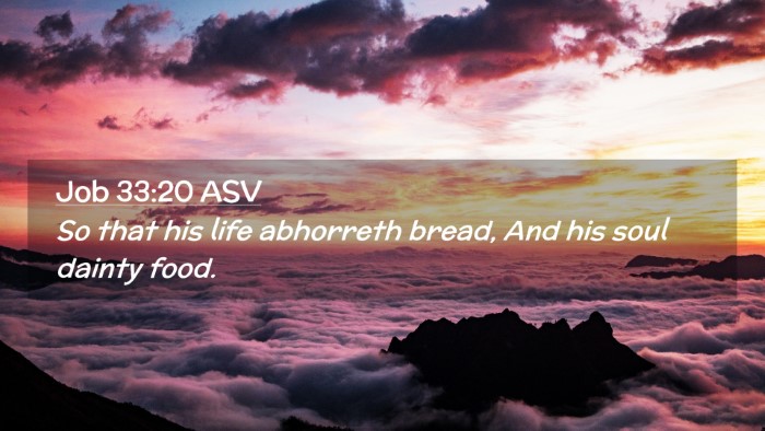 Picture 02 - Job 33:20 ASV Desktop Wallpaper - So that his life abhorreth bread, And his soul - Desktop Bible Verse Wallpaper