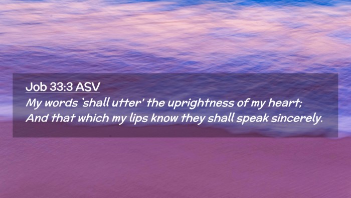 Picture 02 - Job 33:3 ASV Desktop Wallpaper - My words `shall utter' the uprightness of my - Desktop Bible Verse Wallpaper