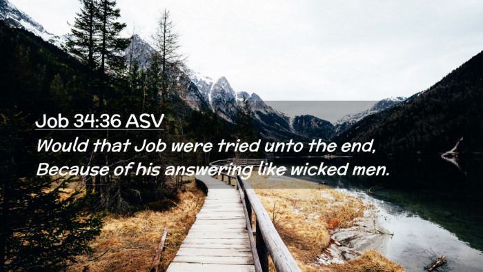 Picture 02 - Job 34:36 ASV Desktop Wallpaper - Would that Job were tried unto the end, Because - Desktop Bible Verse Wallpaper