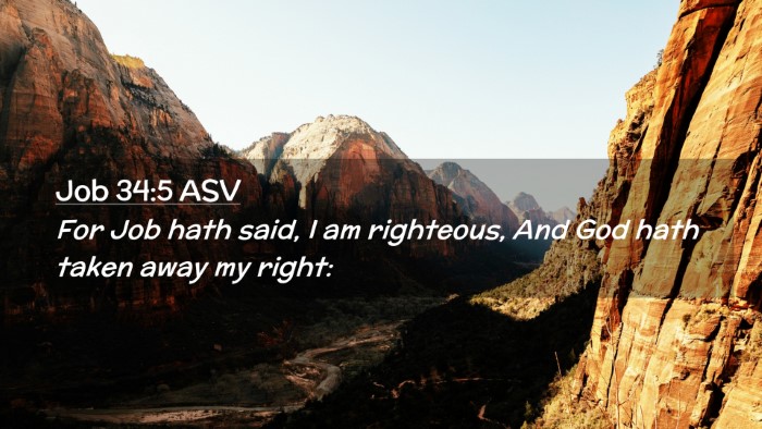 Picture 02 - Job 34:5 ASV Desktop Wallpaper - For Job hath said, I am righteous, And God hath - Desktop Bible Verse Wallpaper