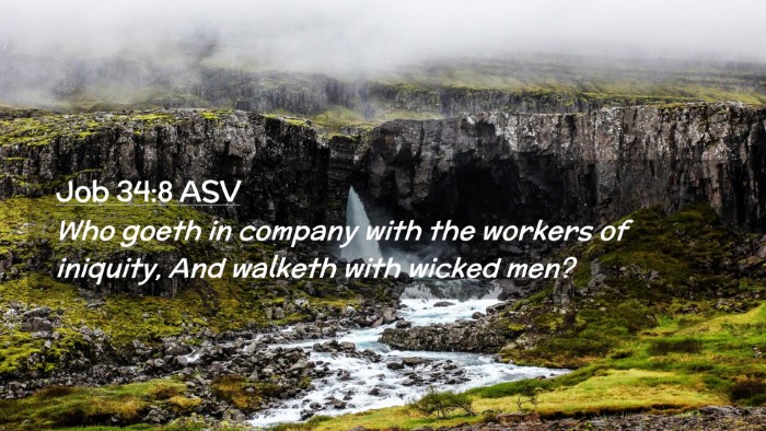 Picture 02 - Job 34:8 ASV Desktop Wallpaper - Who goeth in company with the workers of - Desktop Bible Verse Wallpaper