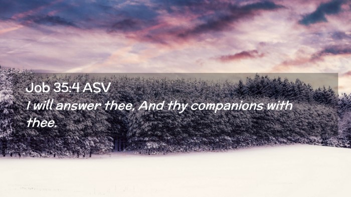 Picture 02 - Job 35:4 ASV Desktop Wallpaper - I will answer thee, And thy companions with - Desktop Bible Verse Wallpaper