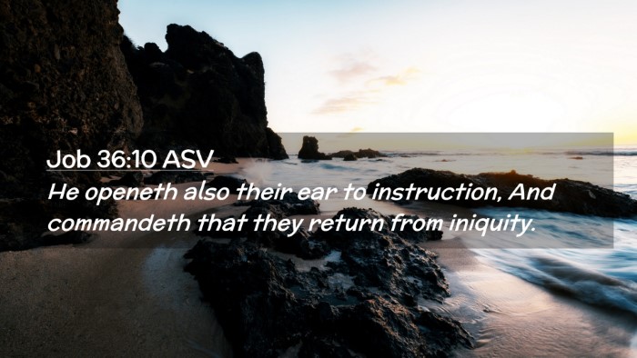 Picture 02 - Job 36:10 ASV Desktop Wallpaper - He openeth also their ear to instruction, And - Desktop Bible Verse Wallpaper
