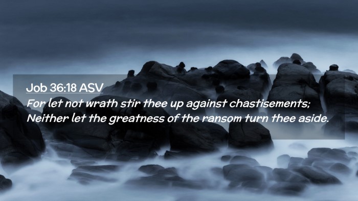 Picture 02 - Job 36:18 ASV Desktop Wallpaper - For let not wrath stir thee up against - Desktop Bible Verse Wallpaper