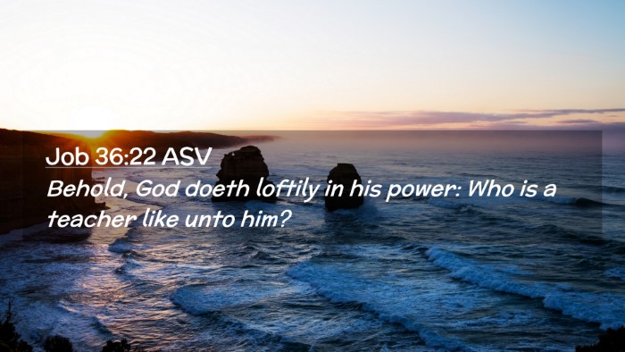 Picture 02 - Job 36:22 ASV Desktop Wallpaper - Behold, God doeth loftily in his power: Who is a - Desktop Bible Verse Wallpaper