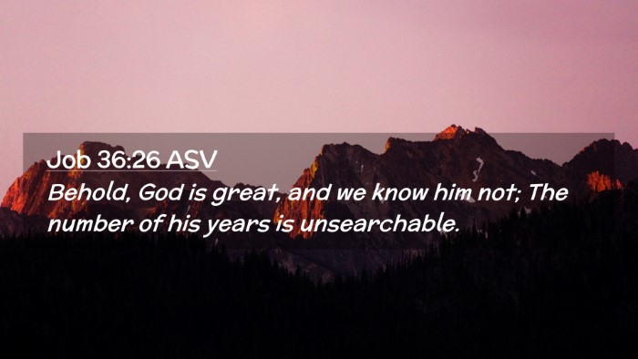 Picture 02 - Job 36:26 ASV Desktop Wallpaper - Behold, God is great, and we know him not; The - Desktop Bible Verse Wallpaper