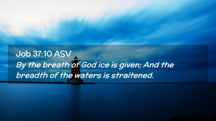 Picture 02 - Job 37:10 ASV Desktop Wallpaper - By the breath of God ice is given; And the - Desktop Bible Verse Wallpaper