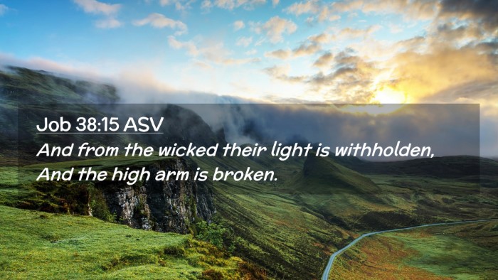 Picture 02 - Job 38:15 ASV Desktop Wallpaper - And from the wicked their light is withholden, - Desktop Bible Verse Wallpaper
