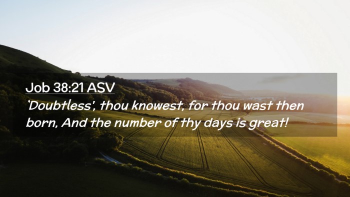 Picture 02 - Job 38:21 ASV Desktop Wallpaper - `Doubtless', thou knowest, for thou wast then - Desktop Bible Verse Wallpaper