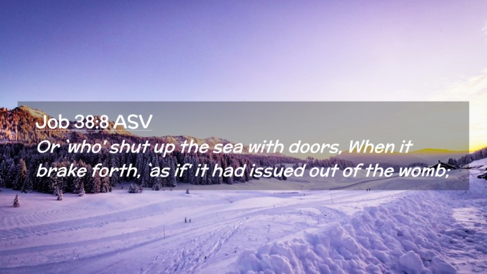Picture 02 - Job 38:8 ASV Desktop Wallpaper - Or `who' shut up the sea with doors, When it - Desktop Bible Verse Wallpaper