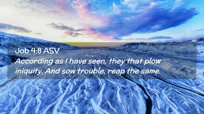 Picture 02 - Job 4:8 ASV Desktop Wallpaper - According as I have seen, they that plow - Desktop Bible Verse Wallpaper