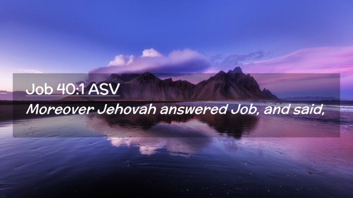 Picture 02 - Job 40:1 ASV Desktop Wallpaper - Moreover Jehovah answered Job, and - Desktop Bible Verse Wallpaper