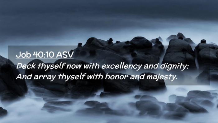 Picture 02 - Job 40:10 ASV Desktop Wallpaper - Deck thyself now with excellency and dignity; And - Desktop Bible Verse Wallpaper