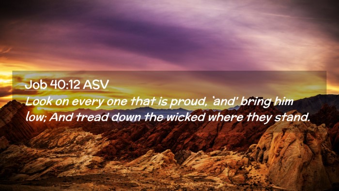 Picture 02 - Job 40:12 ASV Desktop Wallpaper - Look on every one that is proud, `and' bring him - Desktop Bible Verse Wallpaper