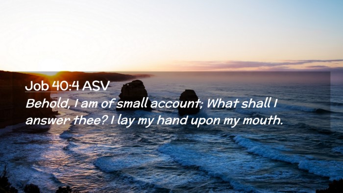 Picture 02 - Job 40:4 ASV Desktop Wallpaper - Behold, I am of small account; What shall I - Desktop Bible Verse Wallpaper