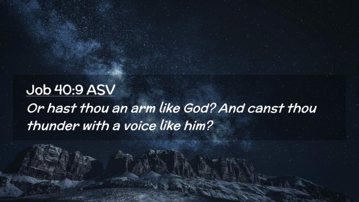 Picture 02 - Job 40:9 ASV Desktop Wallpaper - Or hast thou an arm like God? And canst thou - Desktop Bible Verse Wallpaper