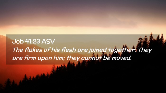 Picture 02 - Job 41:23 ASV Desktop Wallpaper - The flakes of his flesh are joined together: They - Desktop Bible Verse Wallpaper
