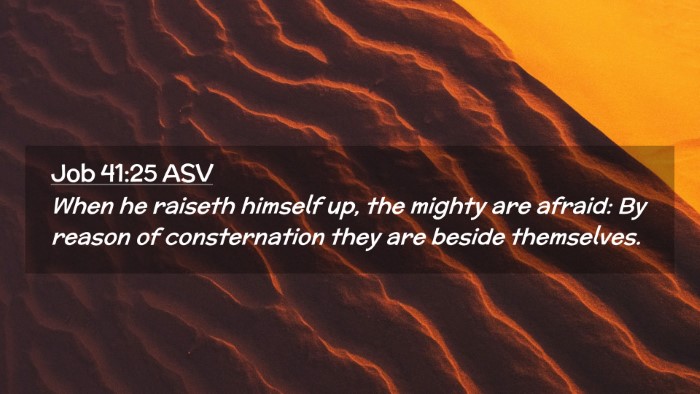 Picture 02 - Job 41:25 ASV Desktop Wallpaper - When he raiseth himself up, the mighty are - Desktop Bible Verse Wallpaper