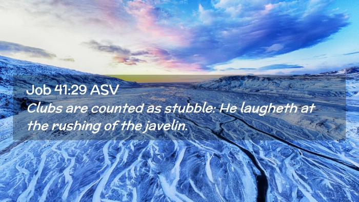 Picture 02 - Job 41:29 ASV Desktop Wallpaper - Clubs are counted as stubble: He laugheth at the - Desktop Bible Verse Wallpaper