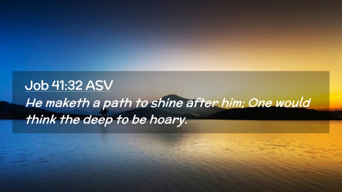 Picture 02 - Job 41:32 ASV Desktop Wallpaper - He maketh a path to shine after him; One would - Desktop Bible Verse Wallpaper