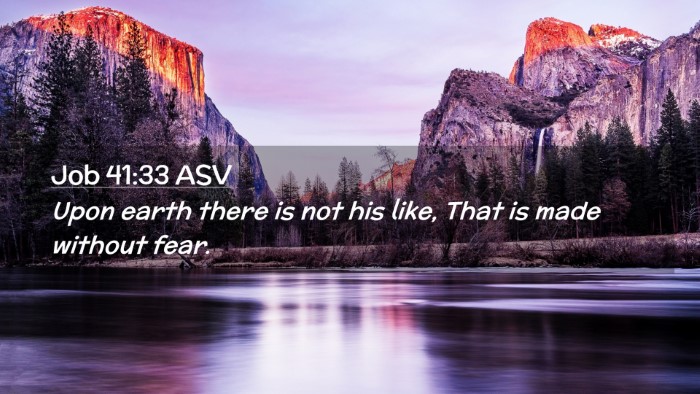 Picture 02 - Job 41:33 ASV Desktop Wallpaper - Upon earth there is not his like, That is made - Desktop Bible Verse Wallpaper