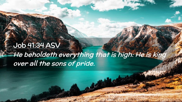 Picture 02 - Job 41:34 ASV Desktop Wallpaper - He beholdeth everything that is high: He is king - Desktop Bible Verse Wallpaper