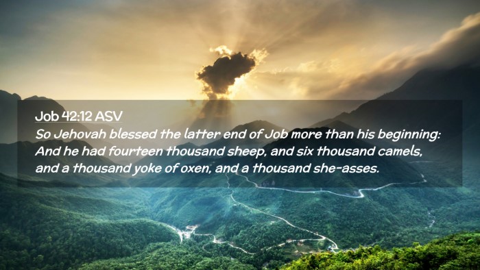 Picture 02 - Job 42:12 ASV Desktop Wallpaper - So Jehovah blessed the latter end of Job more - Desktop Bible Verse Wallpaper