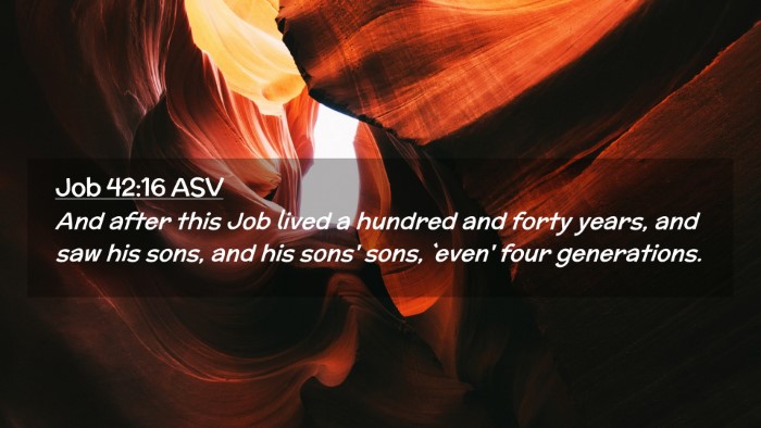Picture 02 - Job 42:16 ASV Desktop Wallpaper - And after this Job lived a hundred and forty - Desktop Bible Verse Wallpaper