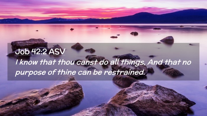 Picture 02 - Job 42:2 ASV Desktop Wallpaper - I know that thou canst do all things, And that no - Desktop Bible Verse Wallpaper