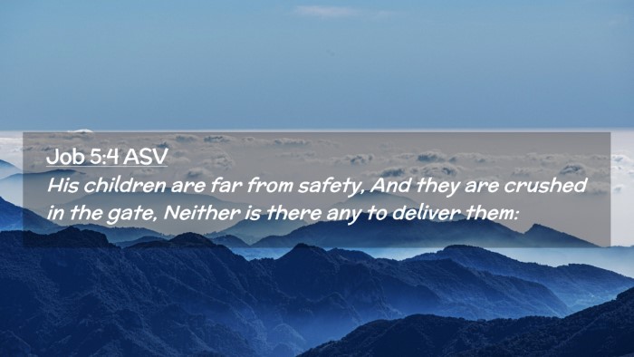 Picture 02 - Job 5:4 ASV Desktop Wallpaper - His children are far from safety, And they are - Desktop Bible Verse Wallpaper
