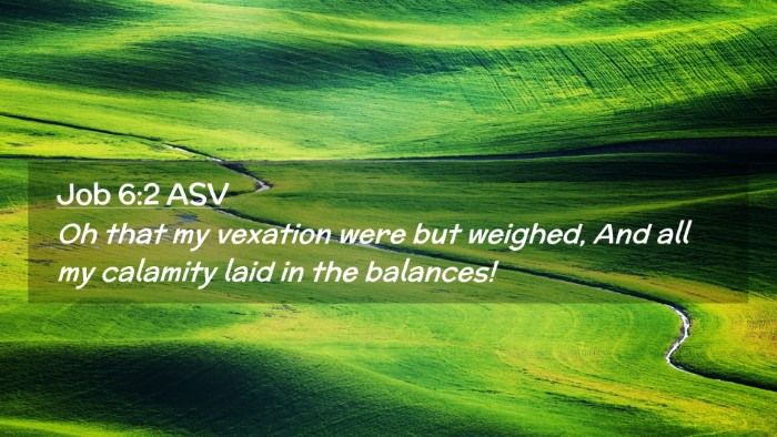 Picture 02 - Job 6:2 ASV Desktop Wallpaper - Oh that my vexation were but weighed, And all my - Desktop Bible Verse Wallpaper