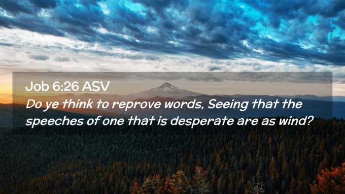 Picture 02 - Job 6:26 ASV Desktop Wallpaper - Do ye think to reprove words, Seeing that the - Desktop Bible Verse Wallpaper