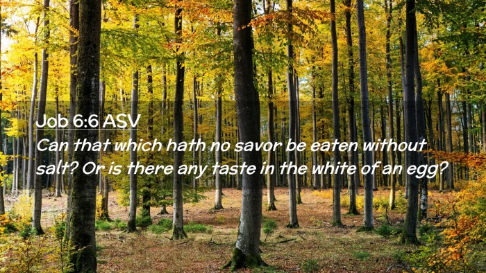 Picture 02 - Job 6:6 ASV Desktop Wallpaper - Can that which hath no savor be eaten without - Desktop Bible Verse Wallpaper