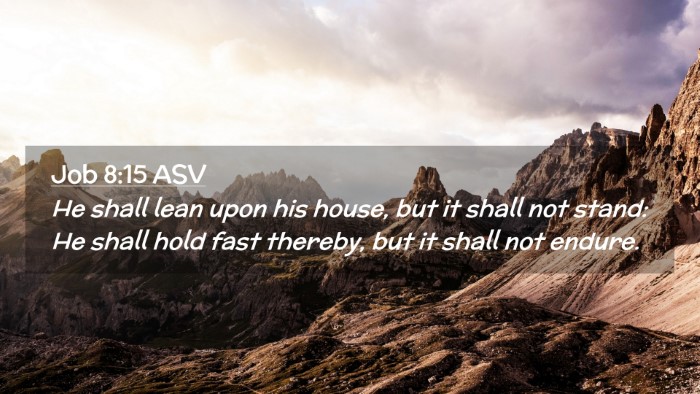 Picture 02 - Job 8:15 ASV Desktop Wallpaper - He shall lean upon his house, but it shall not - Desktop Bible Verse Wallpaper