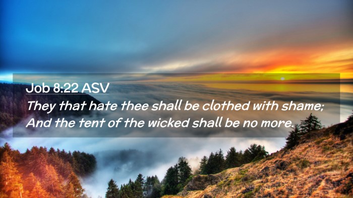 Picture 02 - Job 8:22 ASV Desktop Wallpaper - They that hate thee shall be clothed with shame; - Desktop Bible Verse Wallpaper