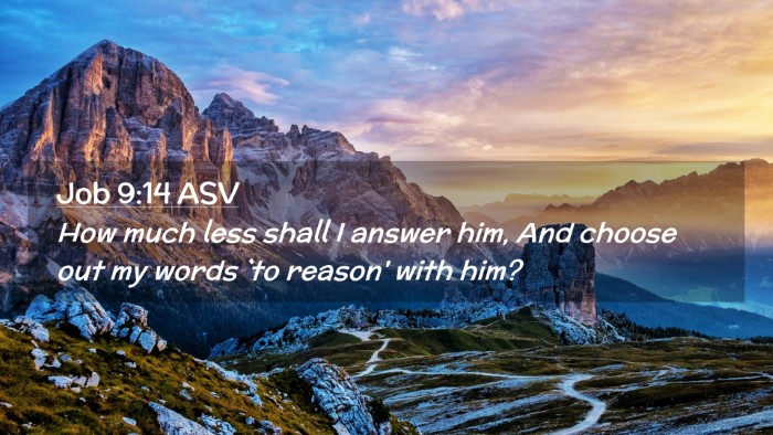 Picture 02 - Job 9:14 ASV Desktop Wallpaper - How much less shall I answer him, And choose out - Desktop Bible Verse Wallpaper