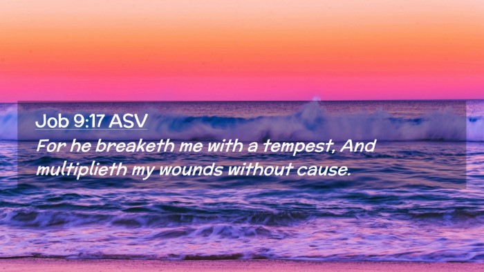Picture 02 - Job 9:17 ASV Desktop Wallpaper - For he breaketh me with a tempest, And - Desktop Bible Verse Wallpaper