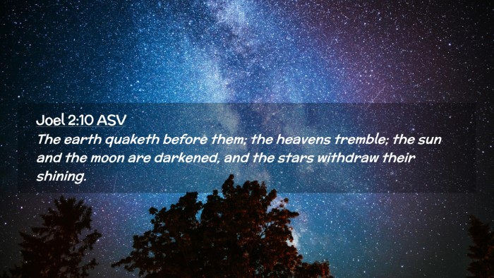 Picture 02 - Joel 2:10 ASV Desktop Wallpaper - The earth quaketh before them; the heavens - Desktop Bible Verse Wallpaper