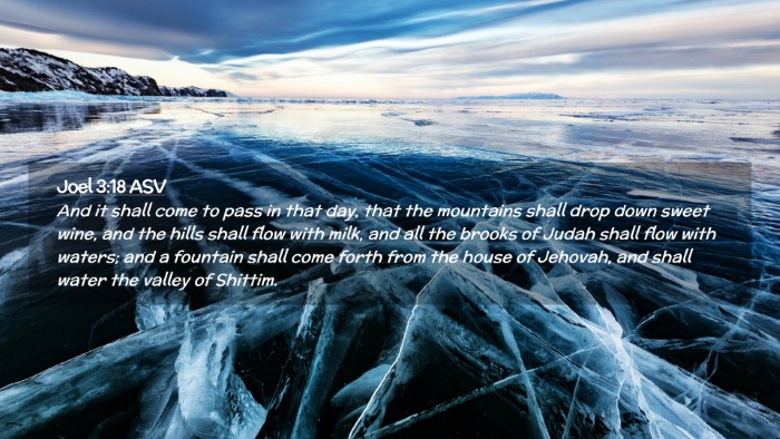 Picture 02 - Joel 3:18 ASV Desktop Wallpaper - And it shall come to pass in that day, that the - Desktop Bible Verse Wallpaper